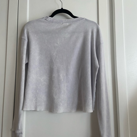 PINK VICTORIA'S SECRET Waffle Knit Long Sleeve Tee Tie Dye SIZE S - Picture 5 of 9